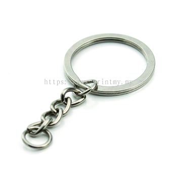 Key Ring 28mm Flat with chain