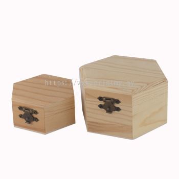 Wooden Box Hexagon Clamshell box