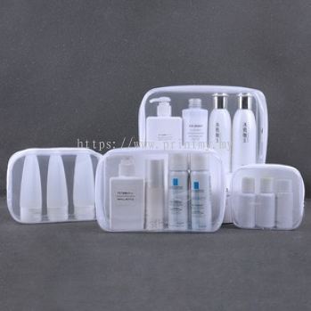 PVC Waterproof Toiletries White Bags PVC 0.6mm thickness CN10