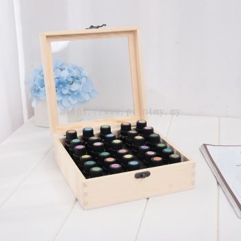 15ml Essential oil wooden box with 30 divided compartment