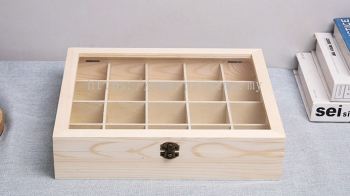 Wooden box with divider