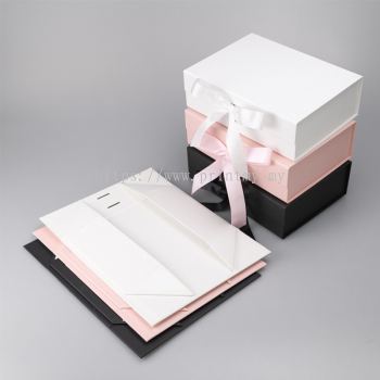 蝴蝶结包装礼品盒翻盖磁铁折叠盒