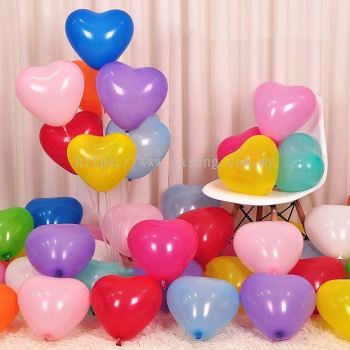 7inch Standard Heart Shape Balloons Assorted 100pcs (B-SH7-MIXP)