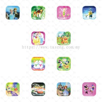 7inch Cartoon Square Paper Plate 20pcs (P7S-CT)