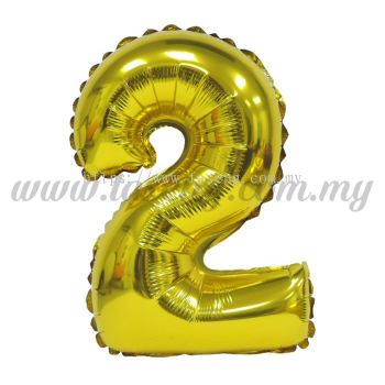 16inch Foil Balloon Number 2 - Gold (FB-16-2G)