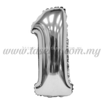 16inch Foil Balloon Number 1 - Silver (FB-16-1S)