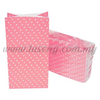 Polka Dot Kraft Paper Bag -Baby Pink 1pack *10pcs (RPB-PD1-BP)