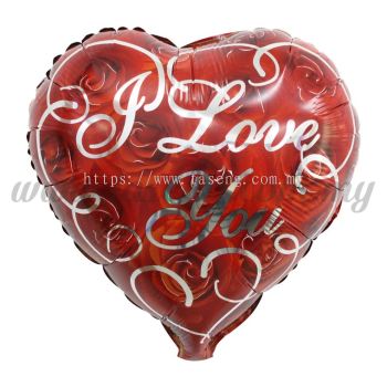 [Wedding] I Love You Heart Foil Balloon - Red Rose (FB-014)