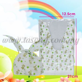 Plastic Candy Medium -Green Flower Bear 1pack *50pcs (PB-PCM-10G)