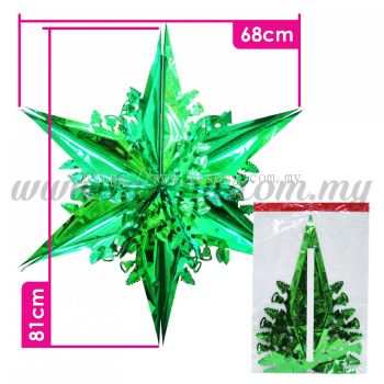 Decoration Foil Star Big - Green (PD-STB-GN)