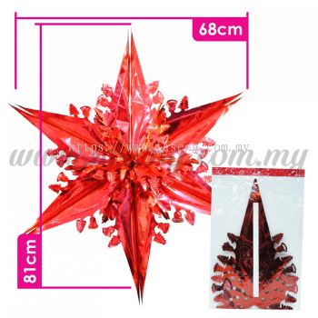Decoration Foil Star Big - Red (PD-STB-R)