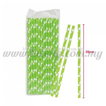 Paper Straw Polka Dot - Lime Green (P-SAW-9003G)
