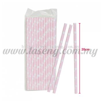 Paper Straw Polka Dot - Baby Pink (P-SAW-9003BP)