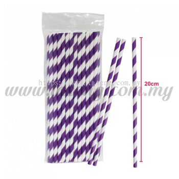Paper Straw Stripe - Purple (P-SAW-9001PP)