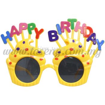 Sunglasses Happy Birthday Cup Cake - Yellow (DU-SGHB-04Y)