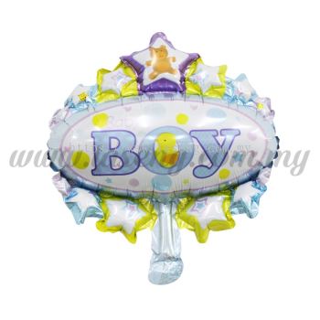 [Birthday] Mini Foil Balloon *Baby Boy with Star - Blue (FB-S-B0239B)