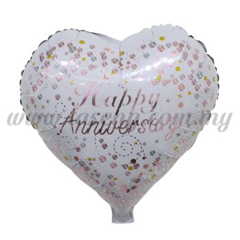 18inch Heart Shape Foil Balloon Happy Anniversary (FB-MC-V139)