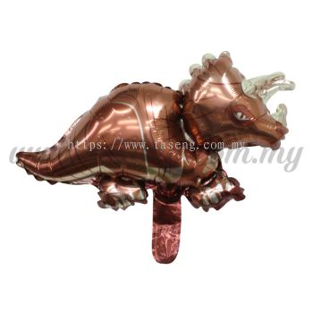 [Cartoon] Mini Foil Balloon Dinosaur *Triceratops (Brown) (FB-S-K1624)