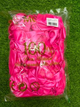 12inch Metallic Balloons - Hot Pink 100pcs (B-MR12-834P)