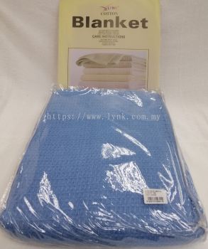 BLANKET- LYNK WAFFLE BLANKET 60"X80" - BLUE