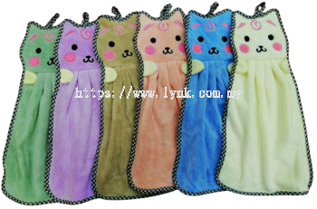 MICROFIBER KITTY HANGING KITCHEN TOWEL