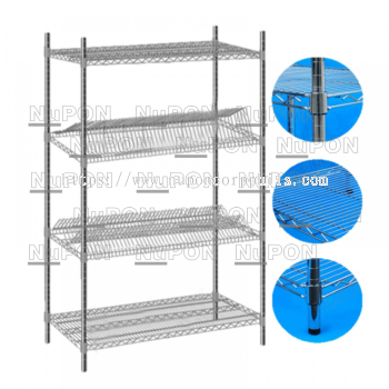 Chrome-Plated Wire Push Cart 