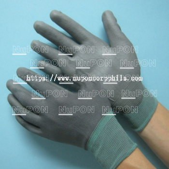 Grey Nylon Grey PU Palm Coated Gloves