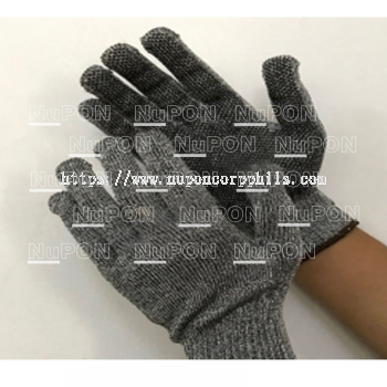 Grey Cut Resistant PVC Palm Dotted Glove