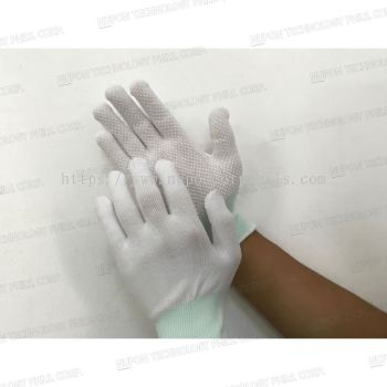 White ESD PVC Palm Dotted Glove