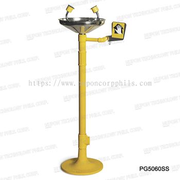 STAINLESS STEEL BOWL Pedestal Mounted Eyewash Without Foot Pedal ; MODEL:PG 5060SS