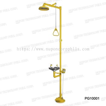 Combination Unit of ABS Drench Shower And Stainless Steel Eyewash Bowl With Foot Pedal :PG10001