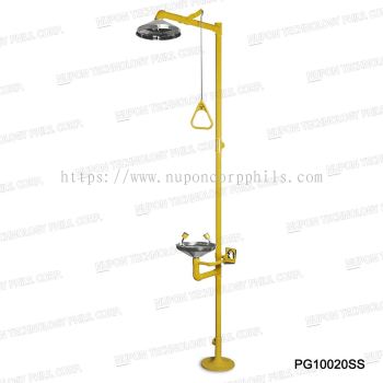 Stainless Steel Bowl Combination Emergency Shower And Eyewash Without Foot Pedal ; Model: PG10020SS