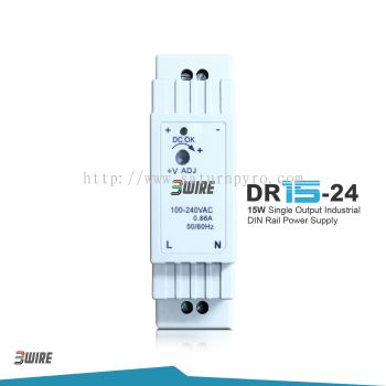 DR15-24 Industrial Power Supply 24VDC, 15W Compact DIN Rail