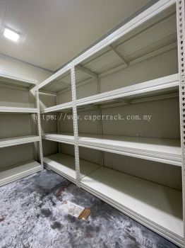 Storage rack with metal shelf