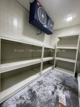 Storage rack with metal shelf