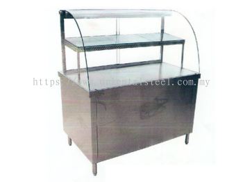 Couter c/w "D" Shape Show Case & 1 Tier Glass Shelf
