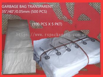 35''/40'' TRANSPARENT GARBAGE BAG (+-500 PCS)