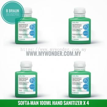 BBraun Softa-Man Hygienic and Surgical Hand Disinfectant 100ml x 4