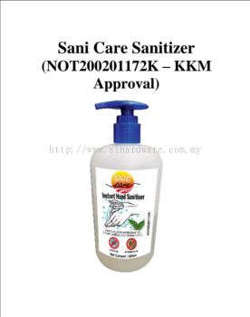 Supply Sani care sanitizer with KKM Approval 