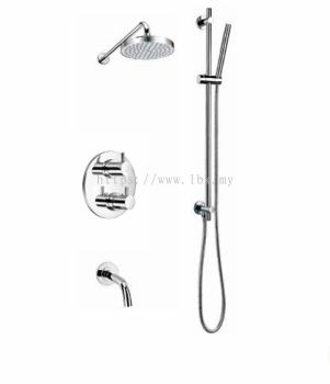 PREMTEX LEVER HANDLE CHROME PLATED BRASS CONCEALED THERMOSTATIC BATH.SHOWER SET