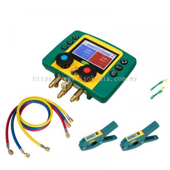 Refco REFMATE 2 Digital Manifold with R22 Charging Hose + Wireless Temperature Clamp