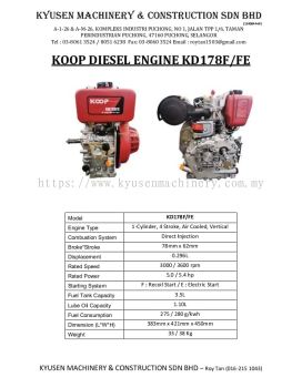 Koop Diesel Engine KD178F/FE