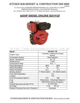 Koop Diesel Engine KD192F/FE