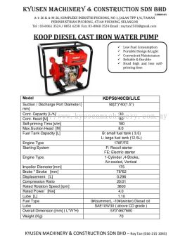 Koop Diesel Cast Iron Water Pump KDP50/40CB/L/LE