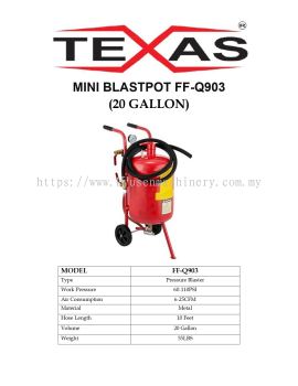 Texas Pressure Blaster / Mini Blastpots FF-Q903 (20 Gallon)