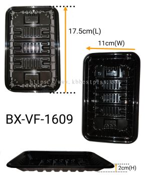 BX-VF-1609 Black Plastic Food Tray 