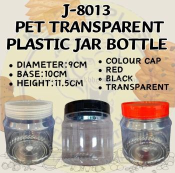 J-8013 PET TRANSPARENT PLASTIC JAR BOTTLE 
