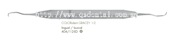 404/1-2-ED 10mm Handle With COLORident Lingual / Buccal No.1-2 Gracey Curettes