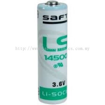 SAFT LS14500, 3.6 VOLTS PRIMARY LITHIUM-THIONYL CHLORIDE BATTERY , SIZE AA