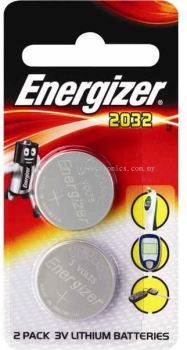 ENERGIZER, 3V LITHIUM CELL BATTERY, 2 PACK, SIZE CR2032